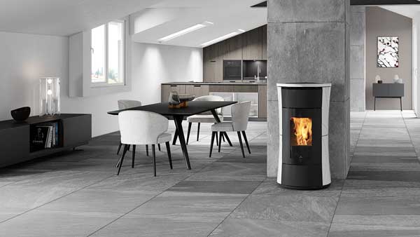 Poêle à granulés EDILKAMIN Cherie EVO céramique blanche en vente et installation à Libourne — Le Cœur du Foyer