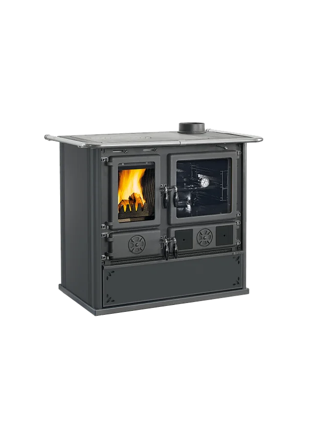 Cuisinière à bois La Nordica Extraflamme Rosa 5.0 steel en vente et installation à Libourne — Le Cœur du Foyer