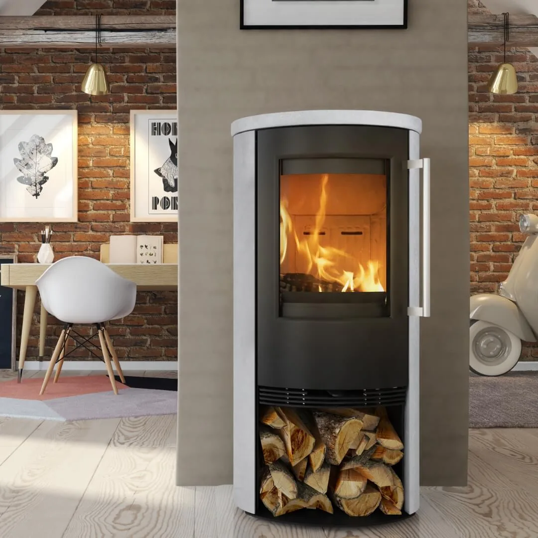 Poêle à bois Termatech TT21RS-GREY installé dans un intérieur — Le Cœur du Foyer, Libourne